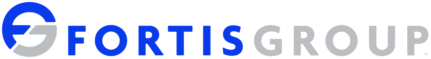 Fortis Group Logo Blue Grey PNG 1400x194