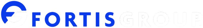 Fortis Group Logo Blue White PNG 800x111